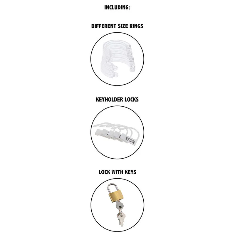HIDDEN DESIRE - EXTREME CHASTITY COCK CAGE ACRYLIC ADJUSTABLE CLEAR