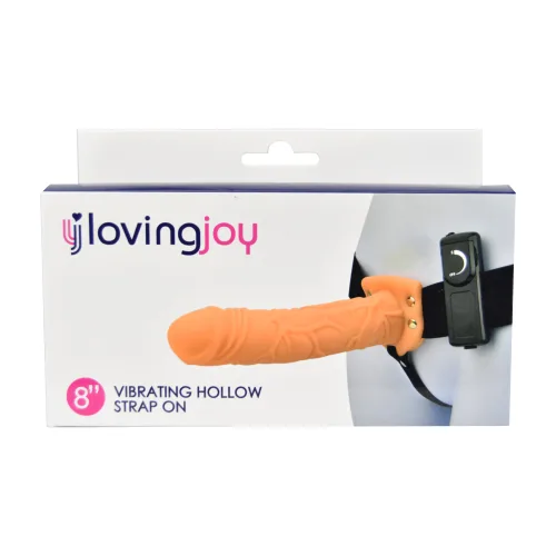 Loving Joy Strap-On Oco Vibratório 8 Polegadas