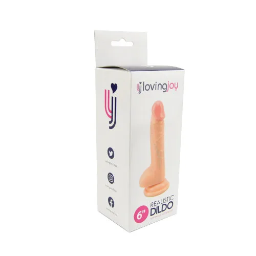 Loving Joy Dildo Realista com Testículos e Ventosa 6 Polegadas