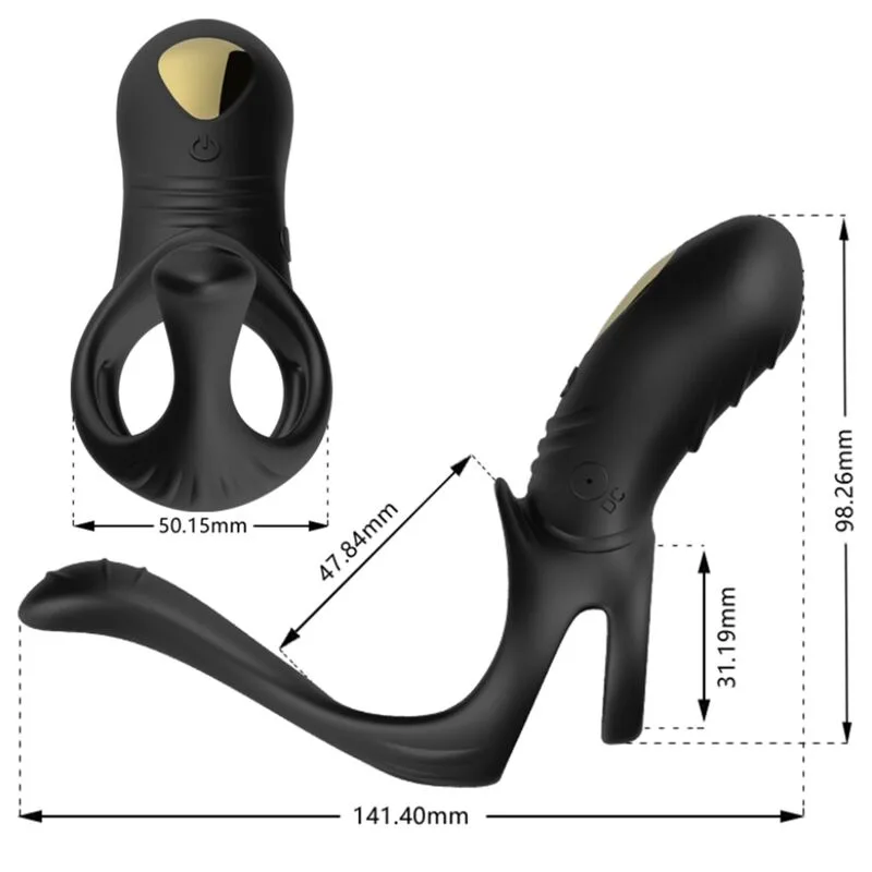 Armony - Joy Jumper Anel Vibrador para Casais e Plug Anal Controle Remoto Preto