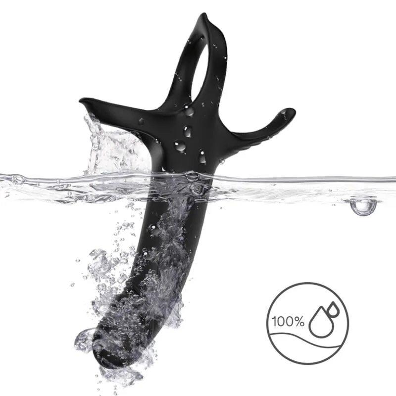 Armony - Dildo with Ring & Vibrator Black