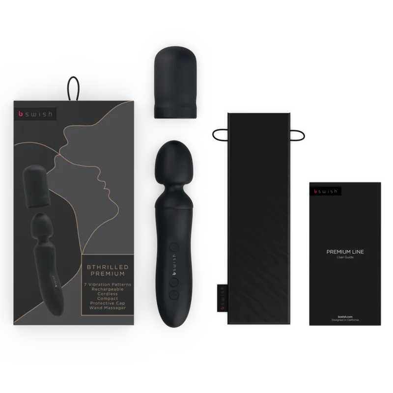 B SWISH - BTHRILLED VIBRATOR WAND PREMIUM BLACK