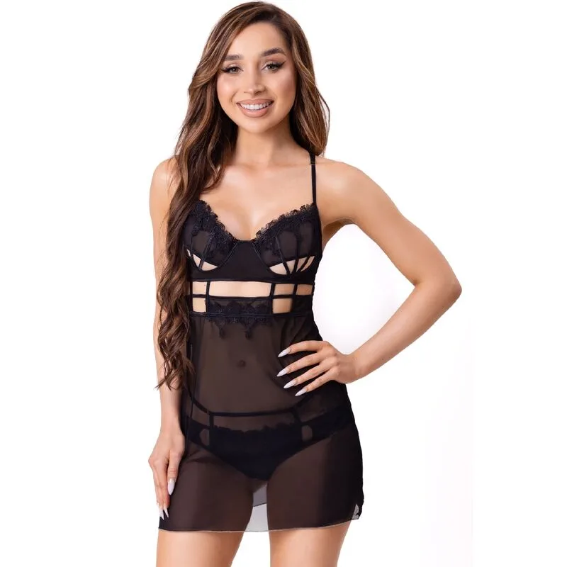 LIVCO CORSETTI FASHION - MAIA 20247 BABYDOLL + TANGA PRETA