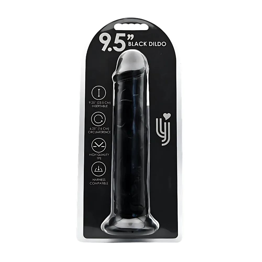 Loving Joy Dildo com Ventosa 9.5 Polegadas Preto