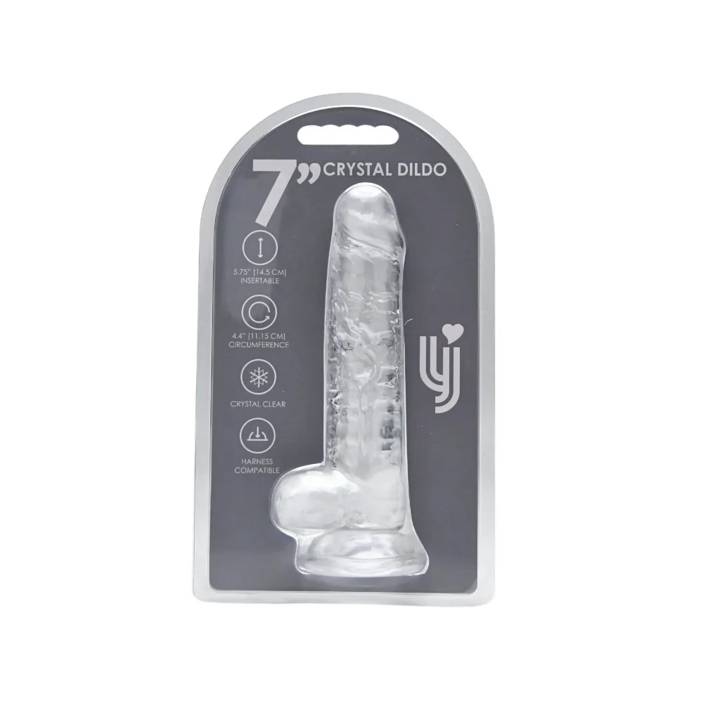 Loving Joy Dildo 7 Polegadas com Testículos Transparente