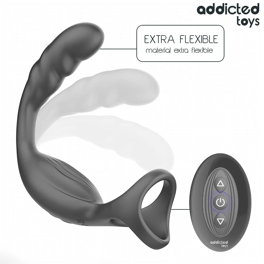 ADDICTED TOYS - ANEL PENIANO DUPLO PARA PRÓSTATA COM CONTROLE REMOTO