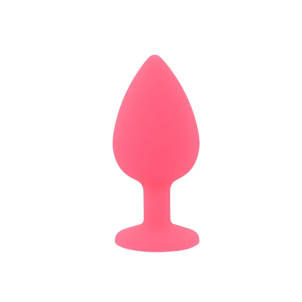 Toosh Plug Anal de Silicone Rosa Conjunto de 3 Pedra Transparente