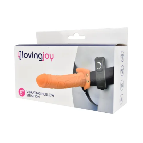 Loving Joy Strap-On Oco Vibratório 8 Polegadas