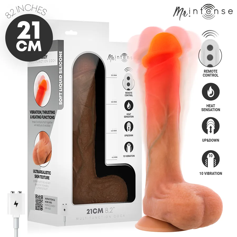 Mr Intense - Bradley Vibrador de Silicone com Efeito de Aquecimento e Controle Remoto 21 cm - Ø - 4,2 cm