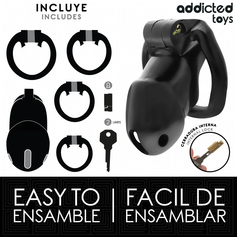 ADDICTED TOYS LOCKED - GAIOLA PENIANA MINDNIGHT CELL, TAMANHO M