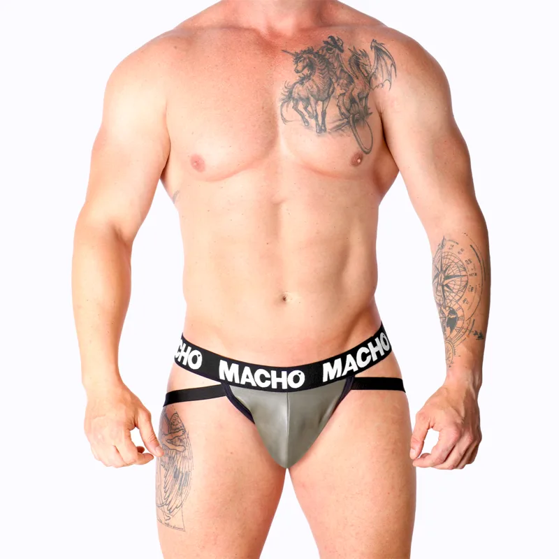 MACHO - MX27GR COURO JOCK CINZA BEGE
