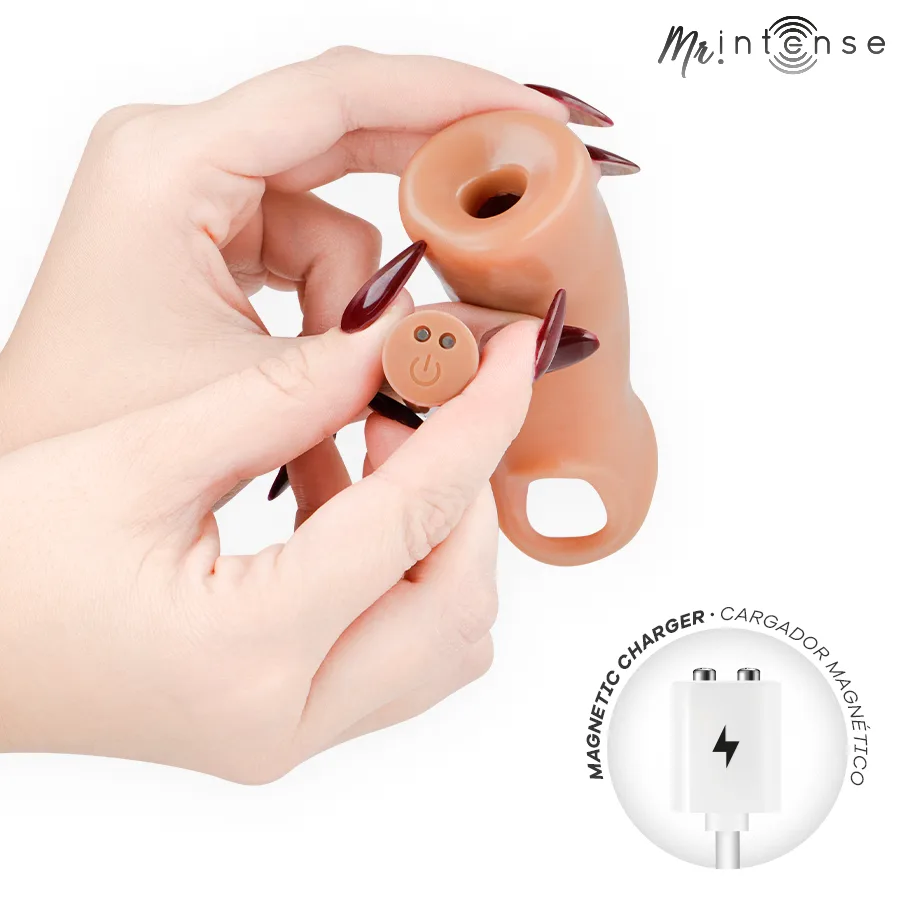 Mr Intense - Capa de Silicone para Pénis Vibrador Arnold L com Controle Remoto 16 cm -Ø- 4,5 cm