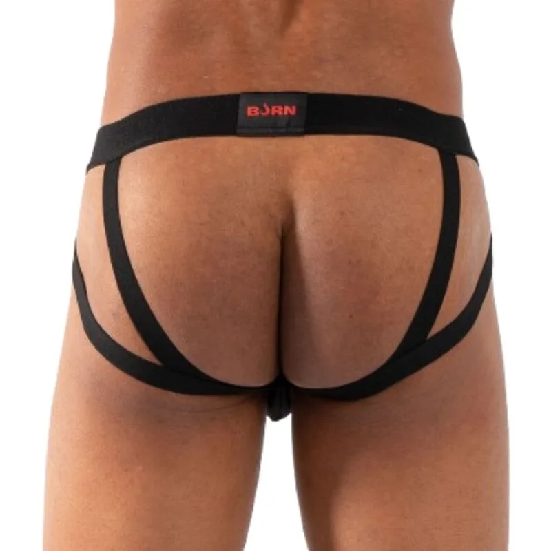 BURN - 011 CUECA JOCKSTRAP DUPLA PRETA TAMANHO