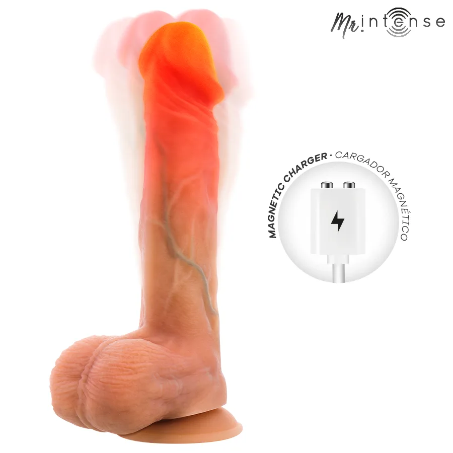 Mr Intense - Vibrador Logan de Silicone com Efeito de Calor e Controle Remoto 20 cm -Ø- 4,1 cm