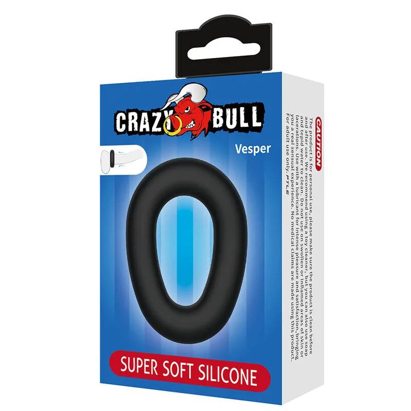 Crazy Bull - Vesper Super Soft Silicone Cock Ring Black