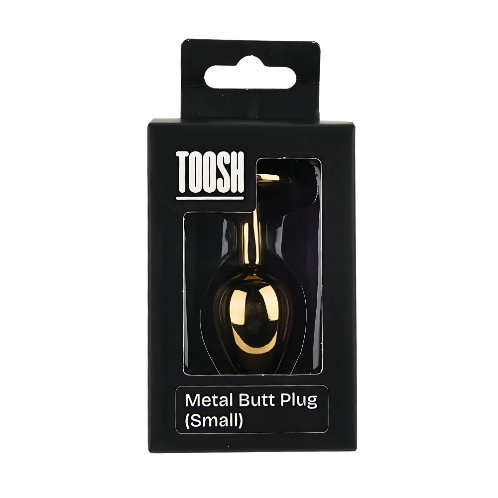Toosh Plug em Forma de Coração Dourado com Pedra Vermelha Pequeno