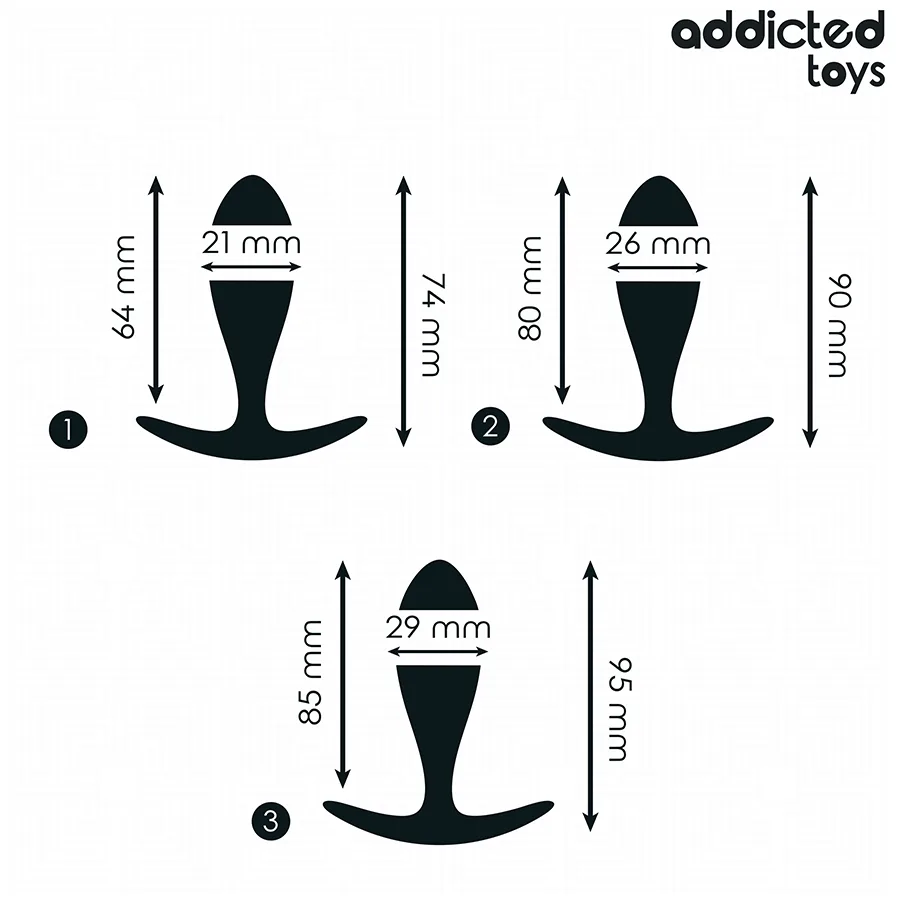 ADDICTED TOYS - CONJUNTO DE 3 PLUG ANAL MODELO 2