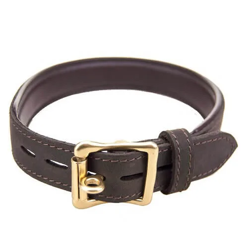 BOUND Choker com Argola O em Pele Nubuck