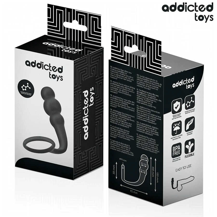 ADDICTED TOYS - ANAL PLUG WITH RING SILICONE MODEL 1