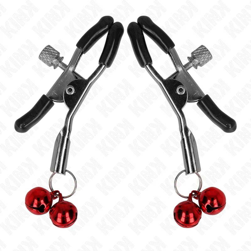 KINK - DOUBLE BELL NIPPLE CLAMP RED 6 CM