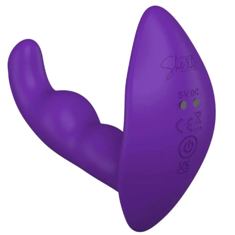She.e.o - Estimulador Anal Vibratório Rotativo com Controle Remoto - Roxo