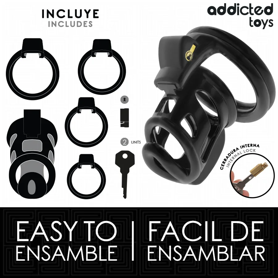 ADDICTED TOYS LOCKED - GILDEN CAGE SILICONE PENIS CAGE 8.5 CM