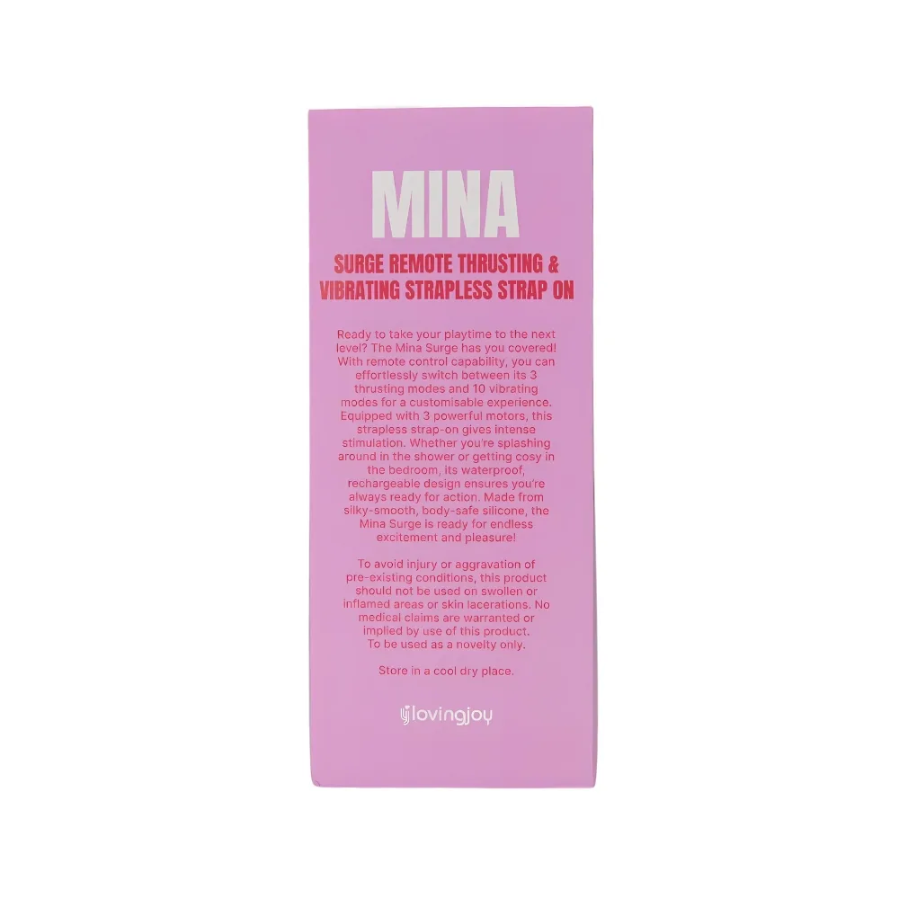Mina Surge Remote Thrusting & Vibrating Strapless Strap On