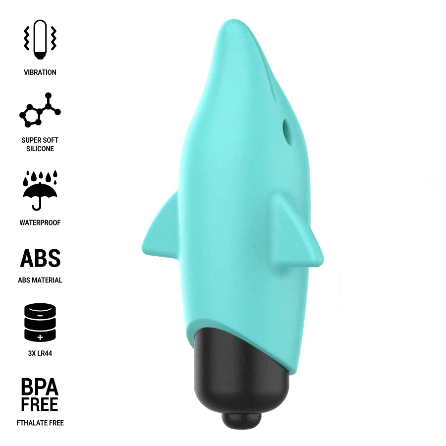 INTENSE - ECHO VIBRATING BULLET DOLPHIN BLUE 8 X 4.7 CM