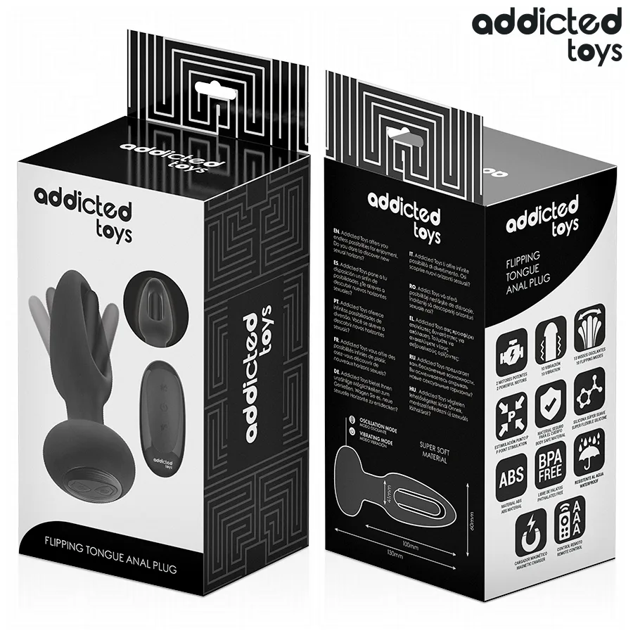 ADDICTED TOYS - PLUG ANAL COM LÍNGUA VIBRATÓRIA E CONTROLE REMOTO