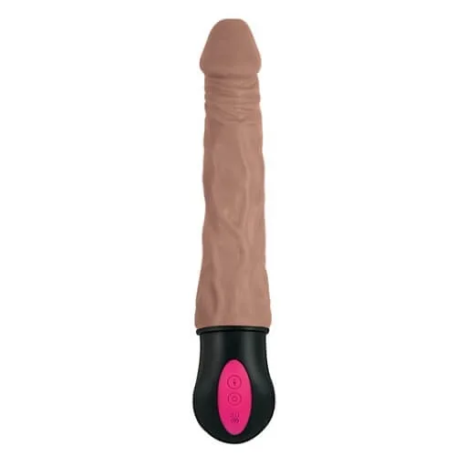 Dildo Vibratório Realista com Aquecimento 7 Polegadas Castanho
