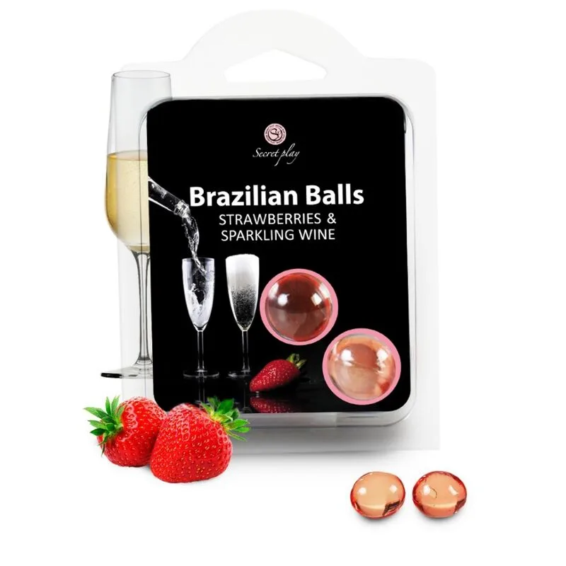 SECRETPLAY - CONJUNTO DE BOLAS BRASILEIRAS  MORANGO E CHAMPANHE