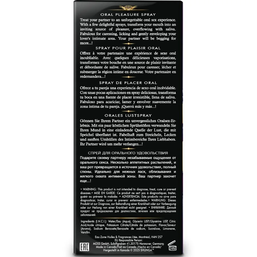 SHUNGA - SPRAY ORAL SEDUTOR DE PRAZER COM SABORES DE FRUTAS EXÓTICAS 20 ML