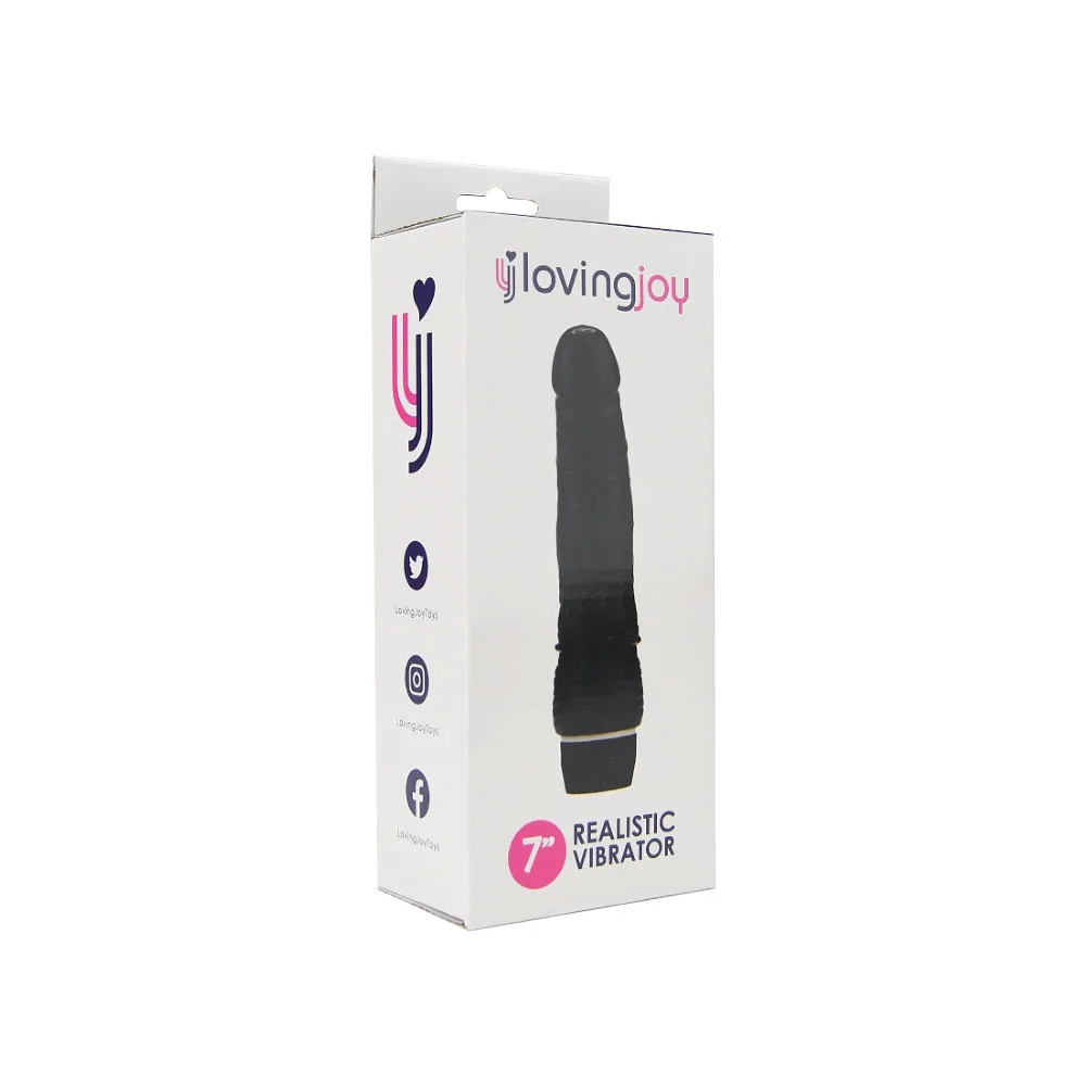 Loving Joy Vibrador Realista 7 Polegadas Preto