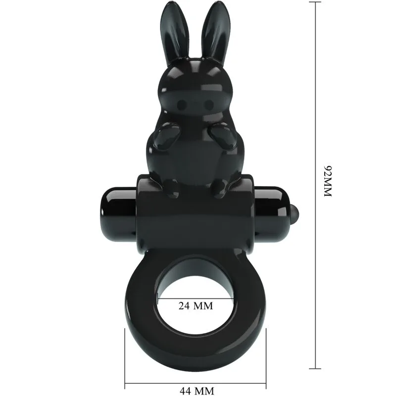 PRETTY LOVE - EXCITING RING RABBIT VIBRATOR RING 10 VIBRATIONS BLACK
