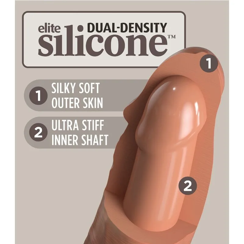 KING COCK - ELITE REALISTIC SILICONE DILDO 17.8 CM CARAMEL