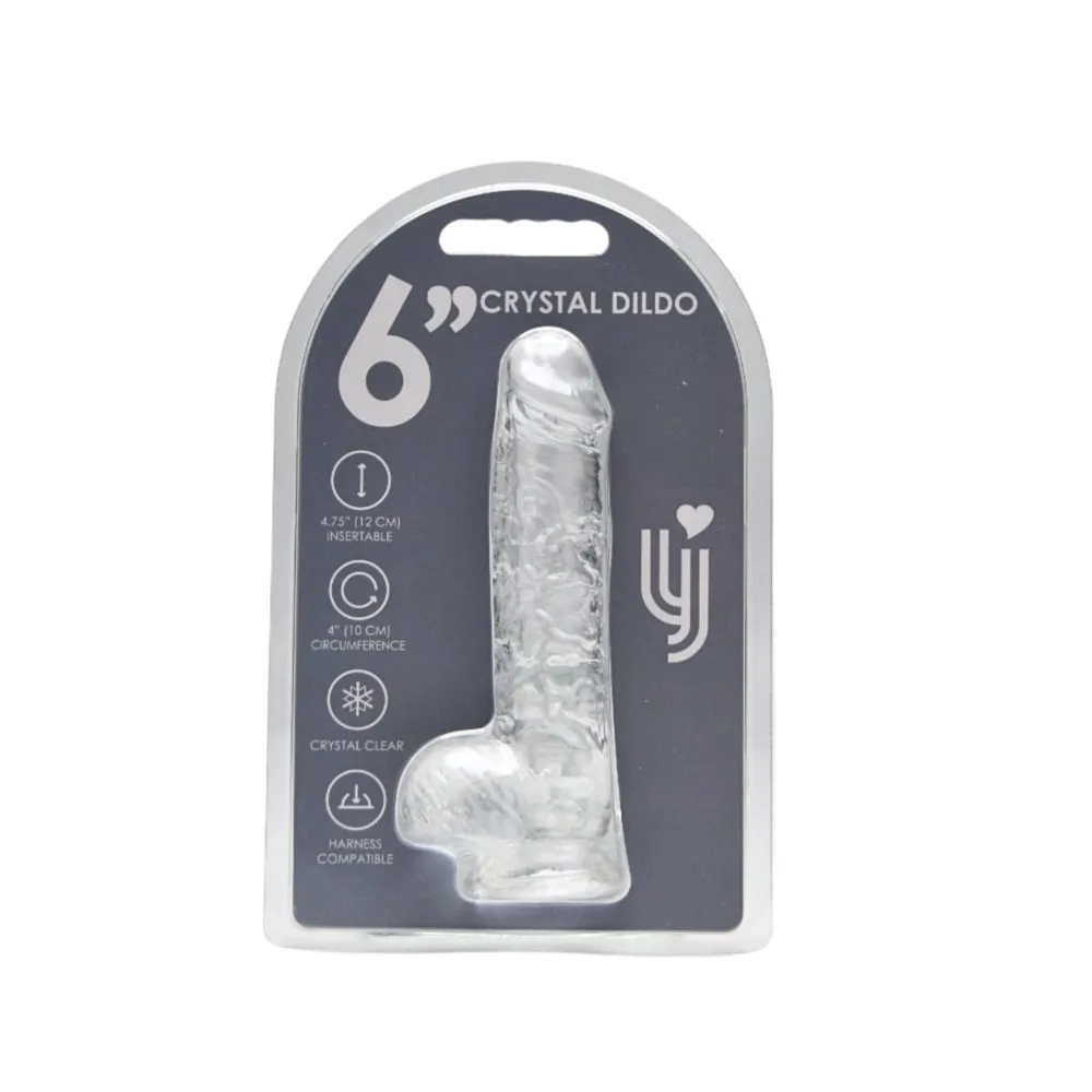 Loving Joy Dildo 6 Polegadas com Testículos Transparente