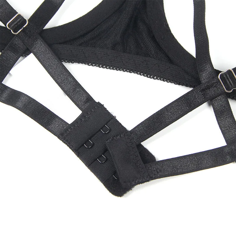 SUBBLIME - 955199 BRA SET WITH ADJUSTABLE BLACK BOW S/M
