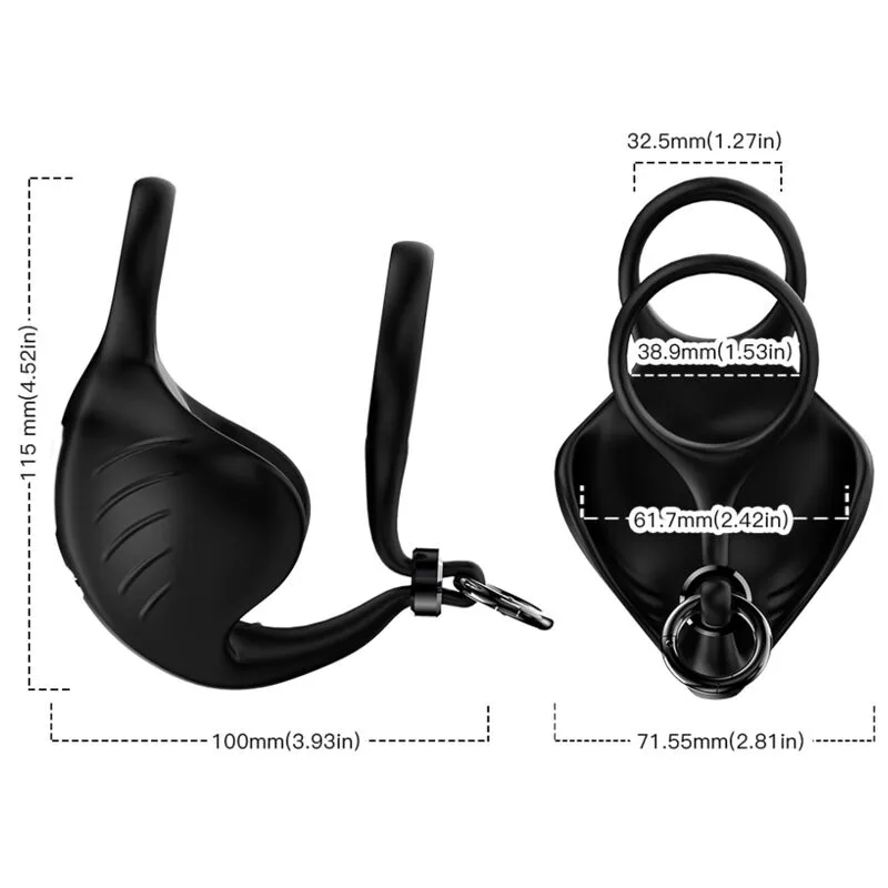 Armony - Anel Vibrador Manta Scrotum Controle Remoto Preto