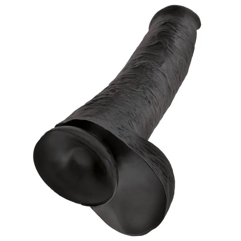 King Cock - Realistic Dildo with Testicles 38 cm Black
