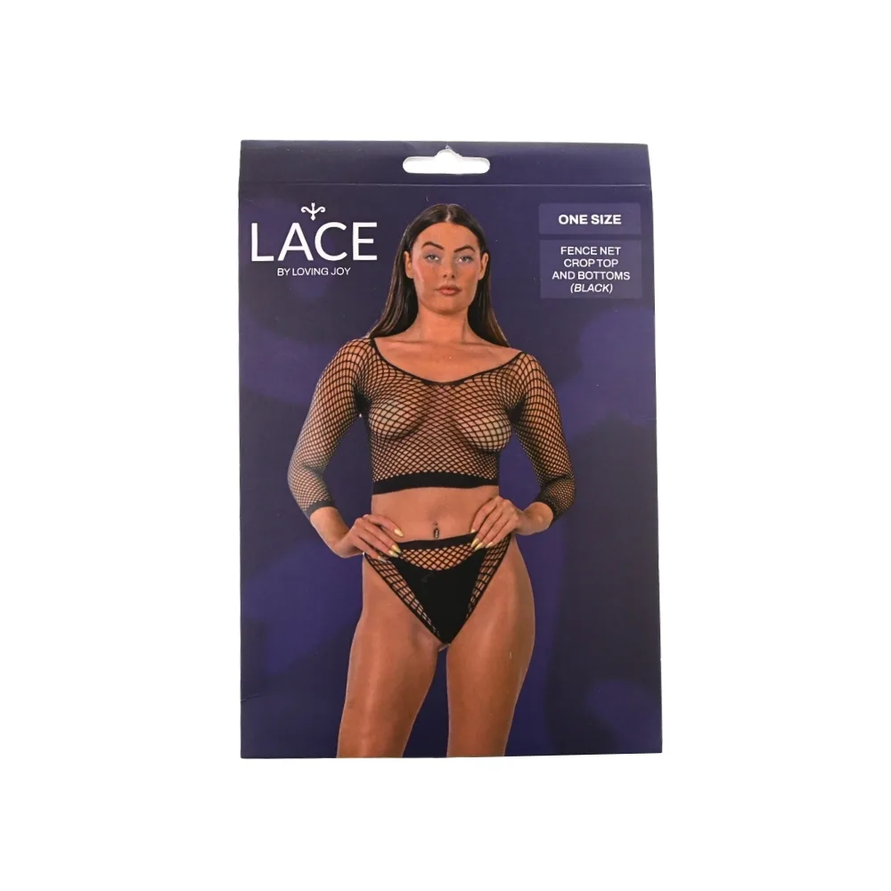 Lace by LJ Fence Net Crop Top and Bottoms