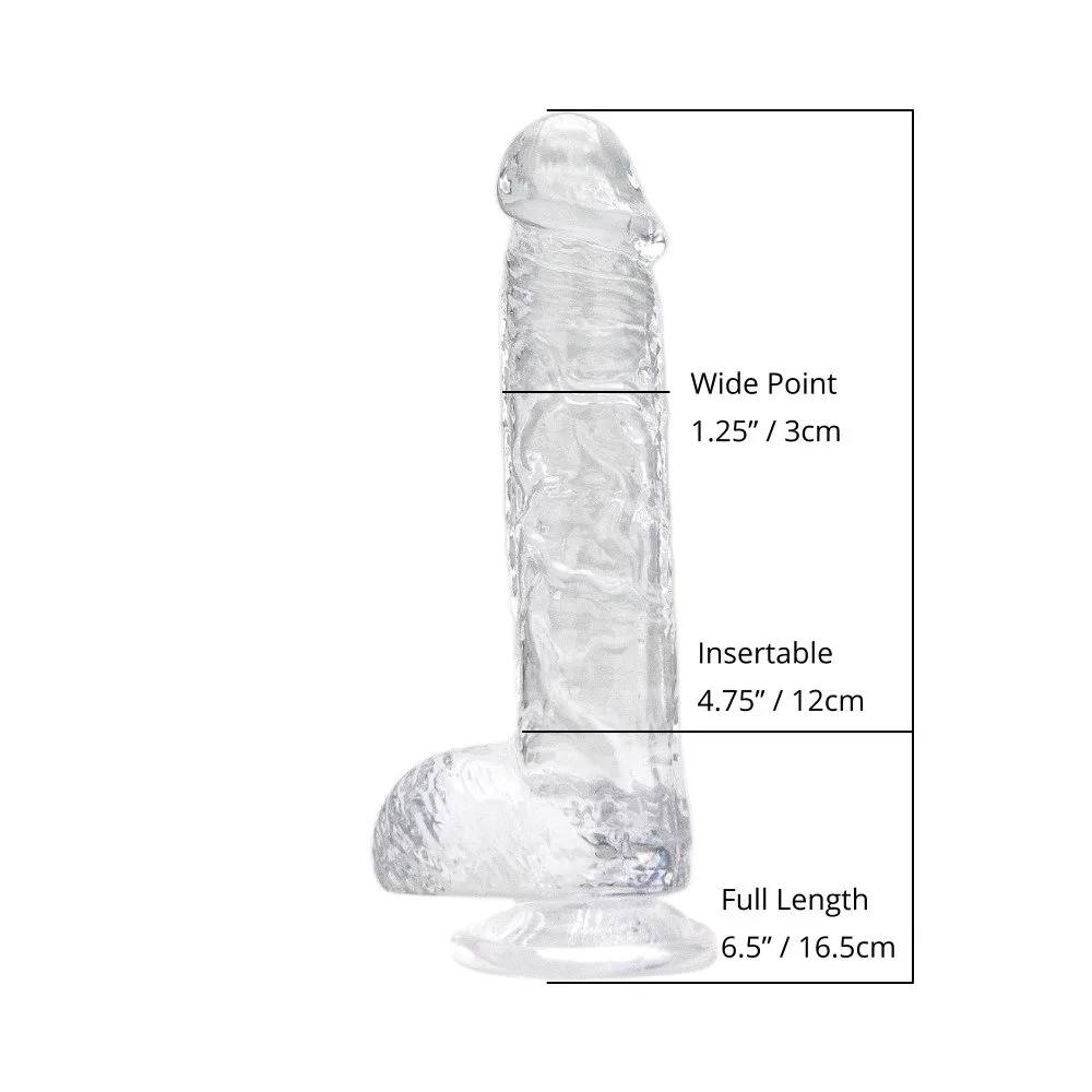 Loving Joy Dildo 6 Polegadas com Testículos Transparente