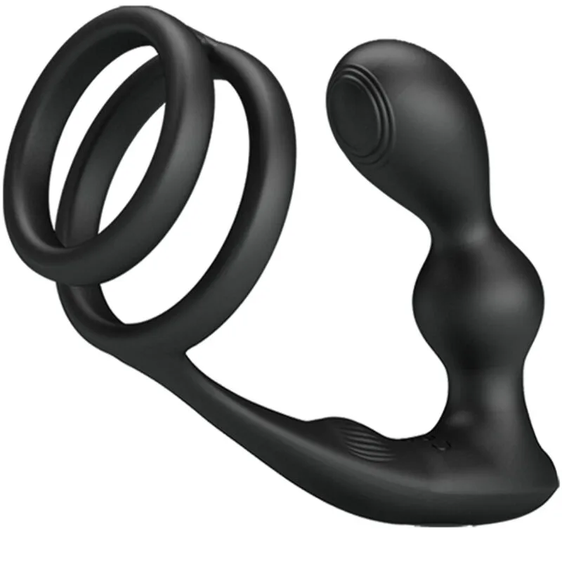 Pretty Love - Anel para Pénis Marshall com Plug Anal Vibratório com Controle Remoto