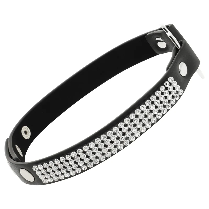 COQUETTE CHIC DESIRE - VEGAN LEATHER CHOKER WITH HEART