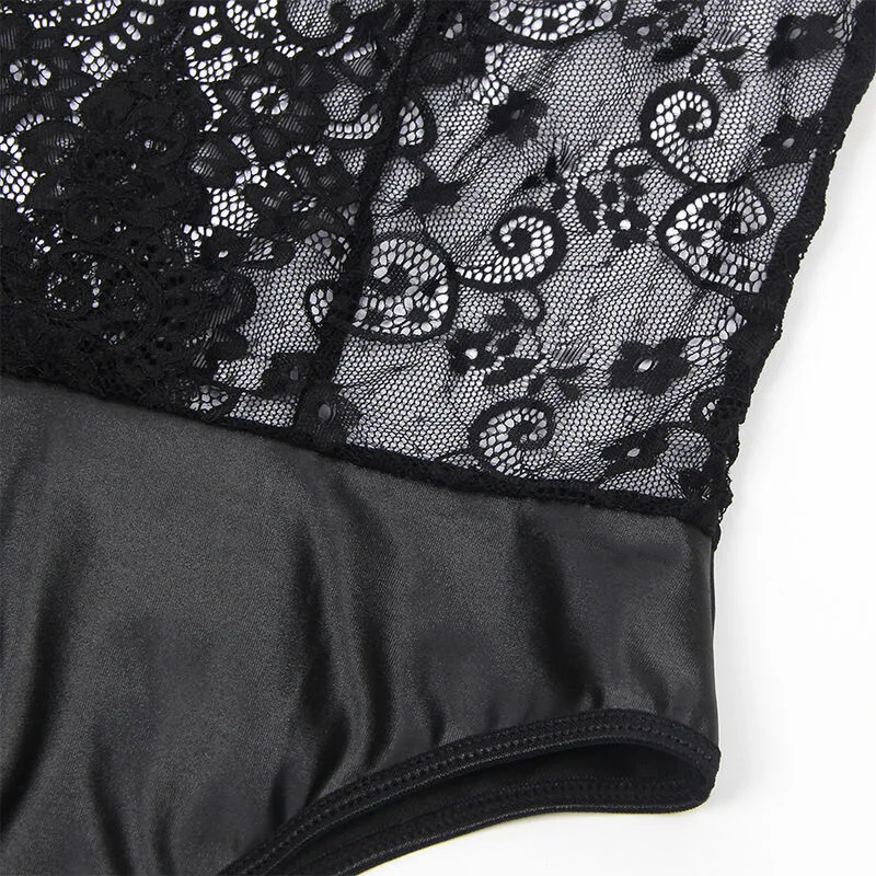 SUBBLIME - 954383 SEXY BODY WITH GARTER BELT BLACK S/M