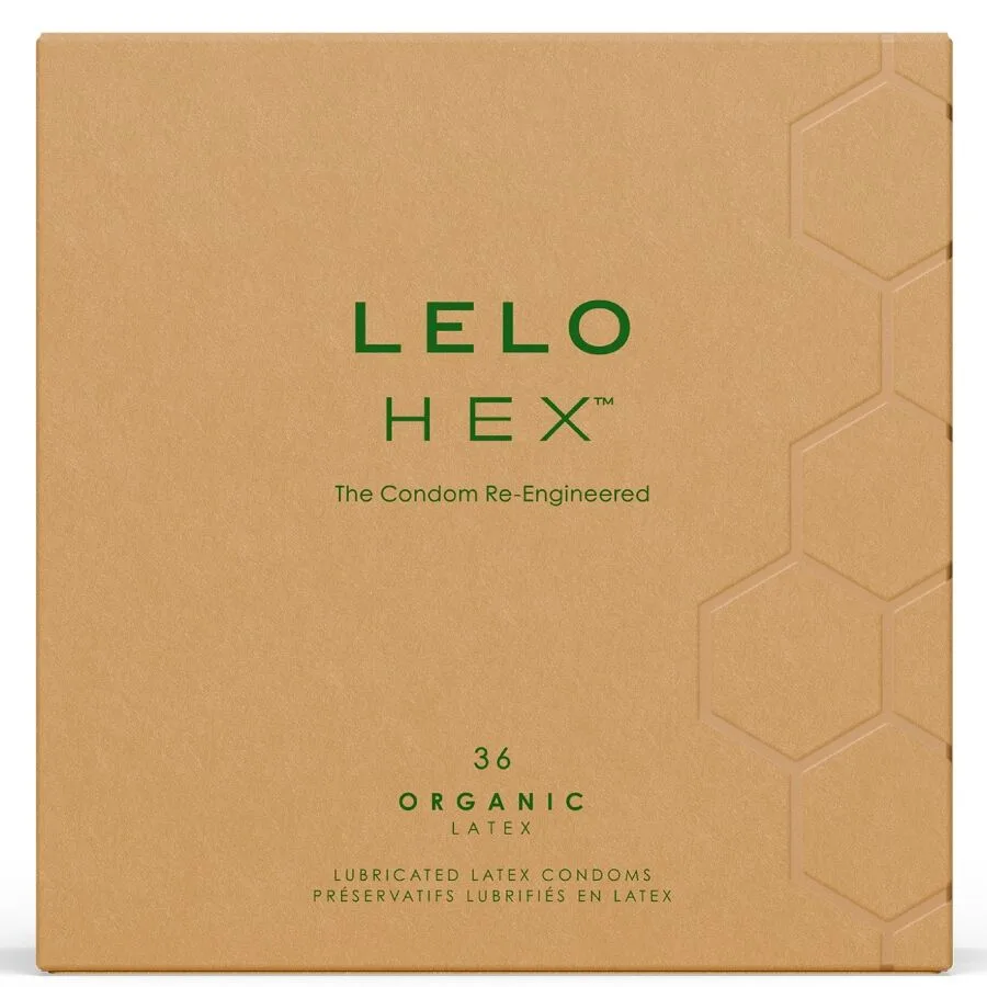 LELO - CAIXA DE PRESERVATIVOS ORGÂNICOS HEX 36 UNIDADES