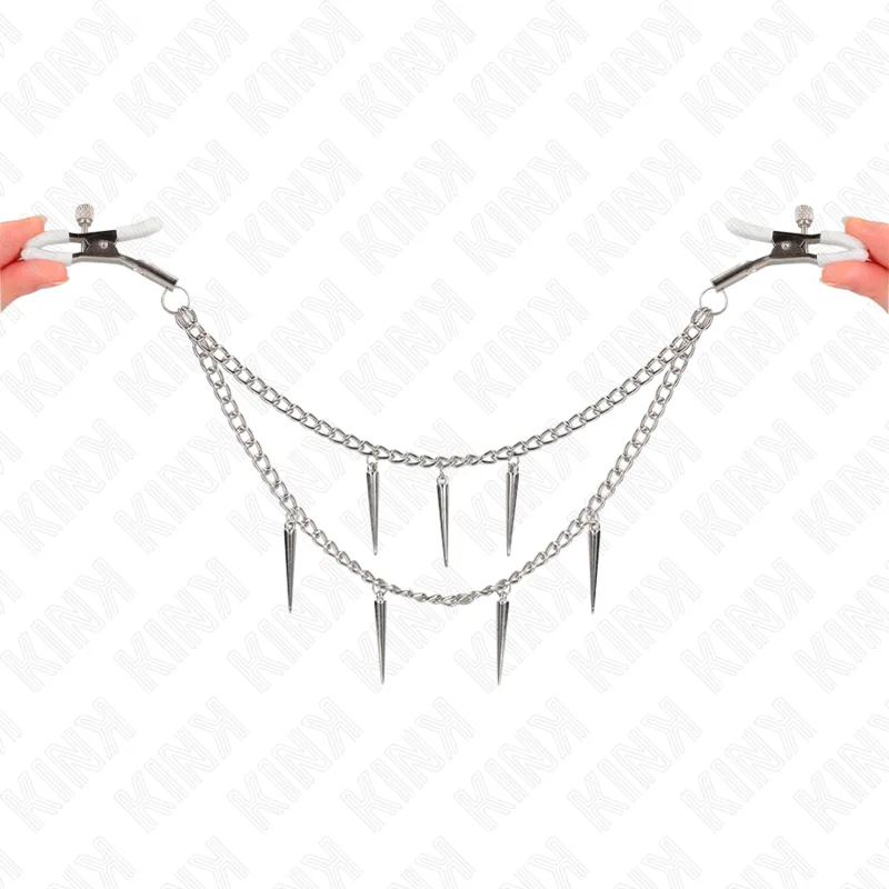 KINK - NIPPLE CLAMPS WITH SPIKES CHAINS 30 CM