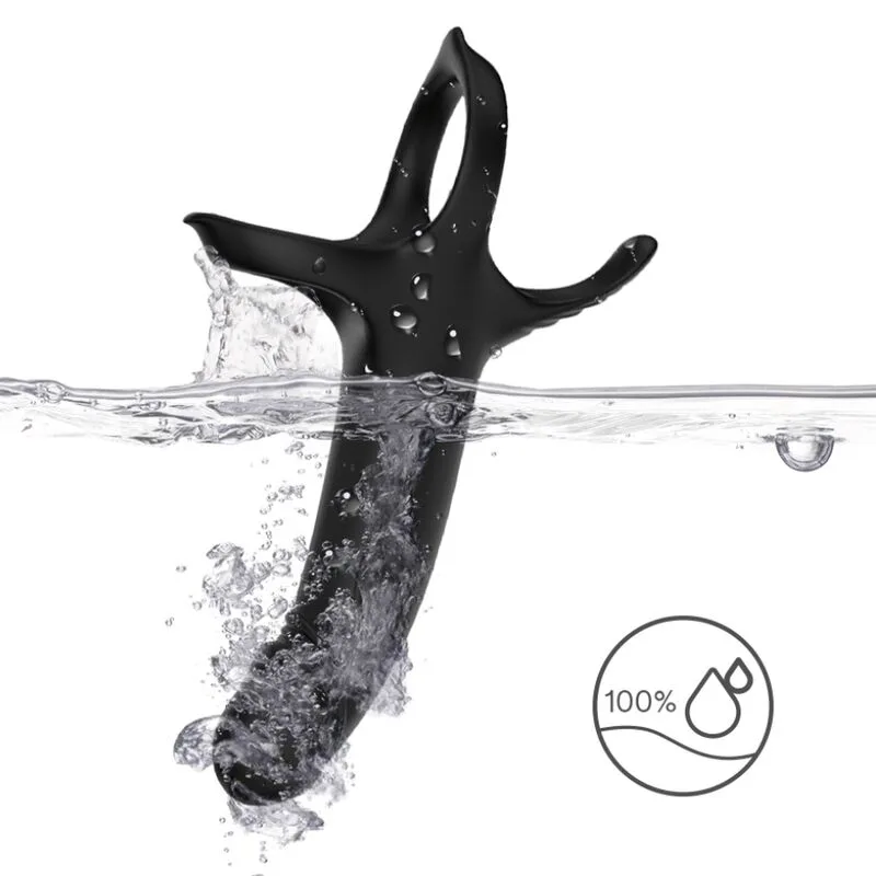 Armony - Dildo with Ring & Vibrator Black
