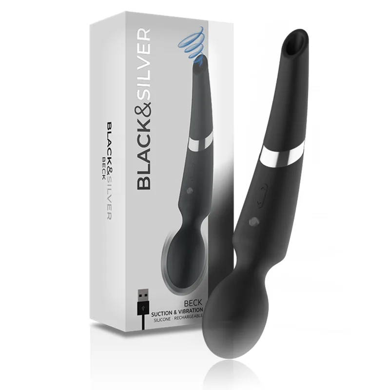 Preto&Silver - Beck Wand e Ventosa 2 em 1 Silicone