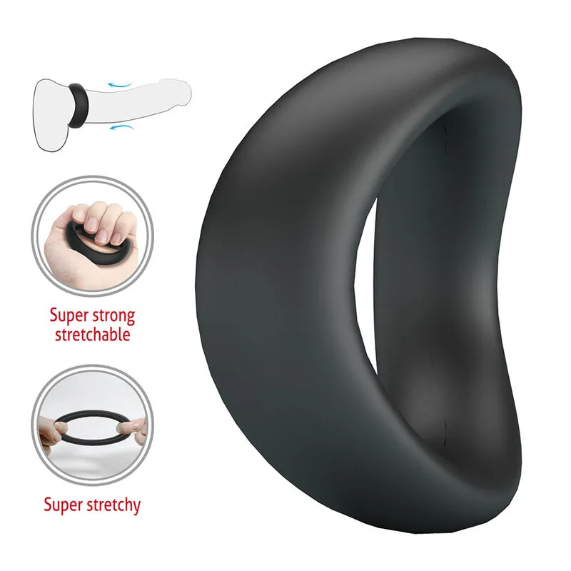 Crazy Bull - Valen Ergonomic Silicone Cock Ring Black