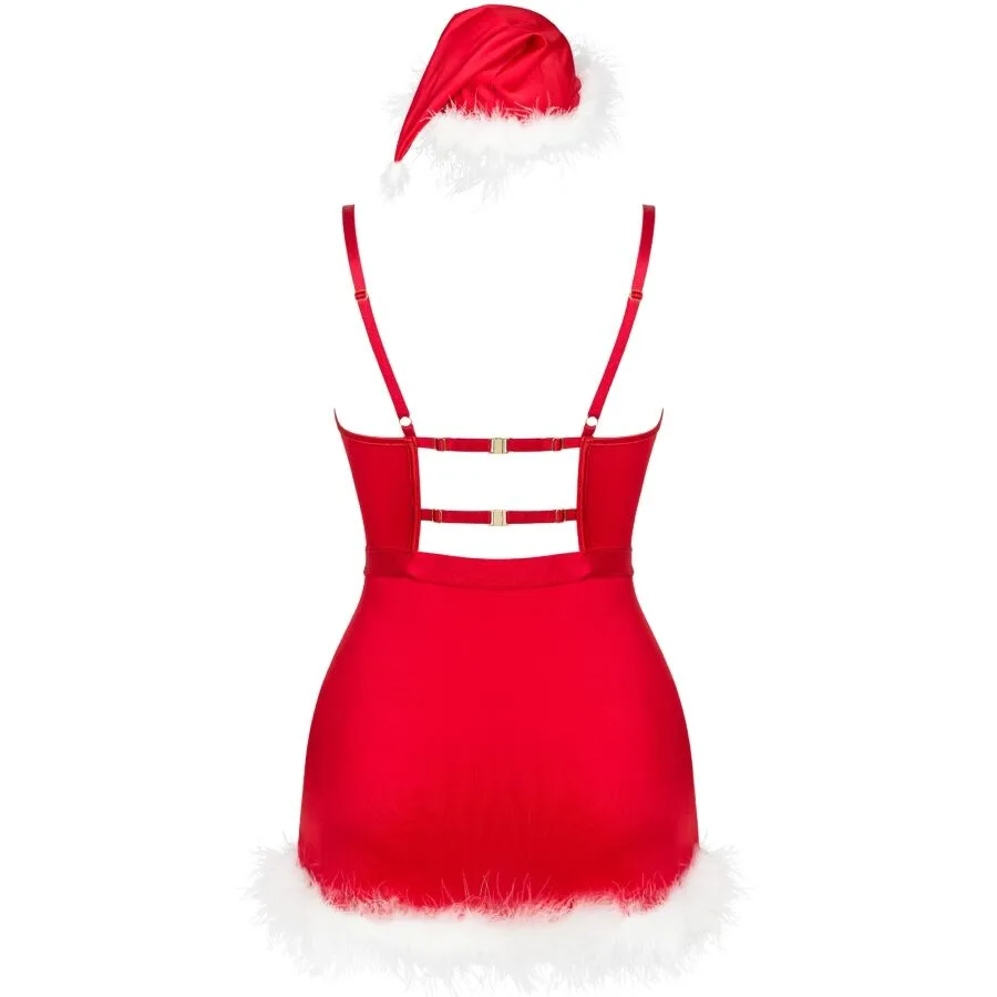 LIVCO CORSETTI FASHION - AGETHE LC 90607 CAMISOLA + CALCINHA FIO DENTAL + CHAPÉU DE NATAL TAMANHO L/XL
